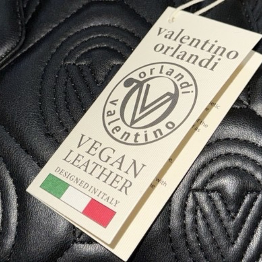 VALENTINO ORLANDI Quilted Tote Bag Purse Black Bag Crossbody Gold MRSP $259 NWT - Picture 3 of 7